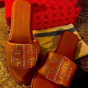 Tory Burch Double T Sports Slides: Brand NIB (never worn)